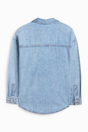 Kinder Mädchen - Jeansbluse - helljeansblau