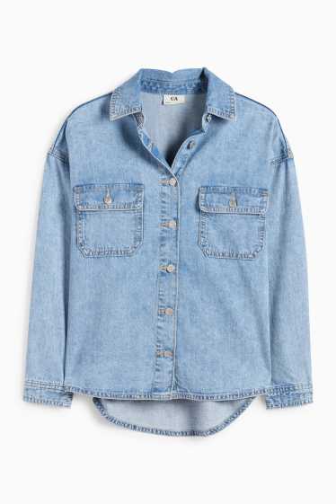 Kinder Mädchen - Jeansbluse - helljeansblau