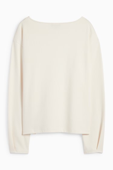 Dames - Longsleeve - crème wit