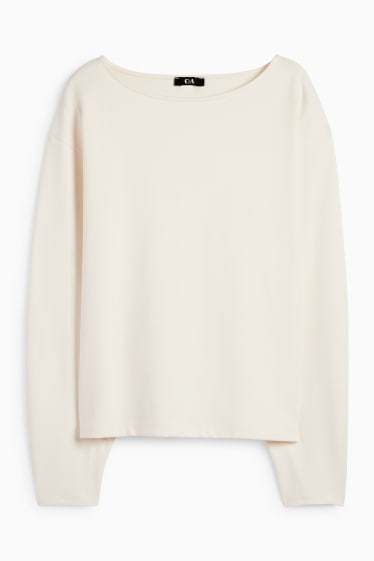 Dames - Longsleeve - crème wit