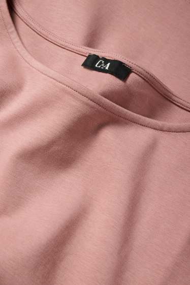 Femei - Tricou cu mânecă lungă - roz închis