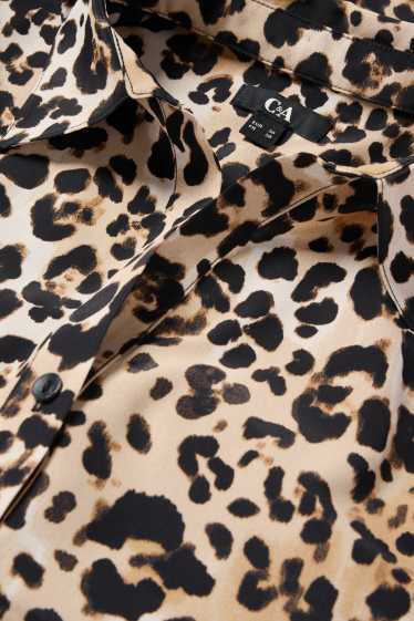 Women - Blouse - leopard print - black / beige
