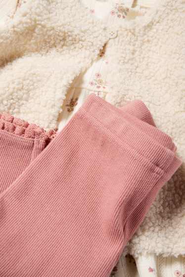 Bébés filles - Petites fleurs - tenue pour bébé - 3 pièces - beige clair