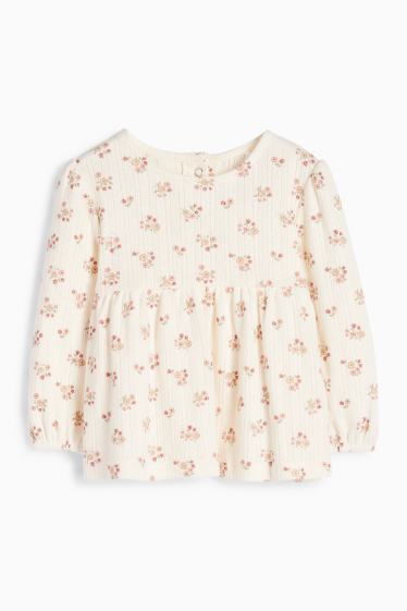 Bébés filles - Petites fleurs - tenue pour bébé - 3 pièces - beige clair