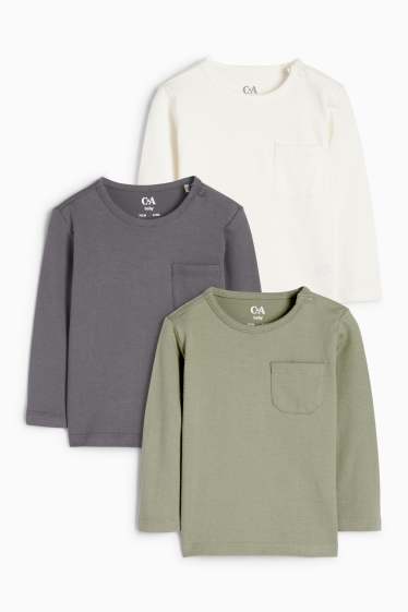 Baby Jungen - Multipack 3er - Baby-Langarmshirt - grün