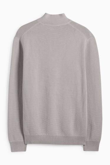 Hommes - Pull - finition texturée - gris clair