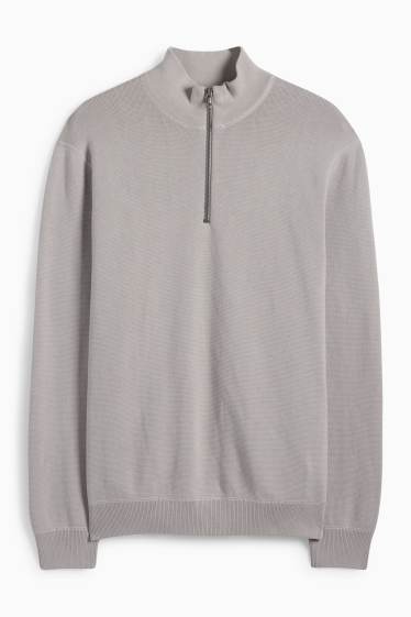 Hommes - Pull - finition texturée - gris clair