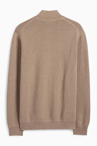 Heren - Trui - met structuur - beige-mix