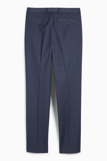 Men - Mix & match suit trousers - regular fit - check - dark blue