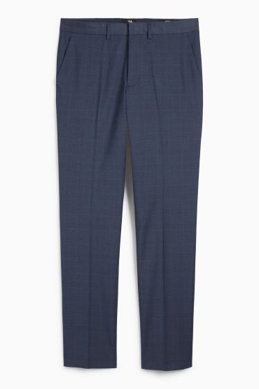 Men - Mix & match suit trousers - regular fit - check - dark blue