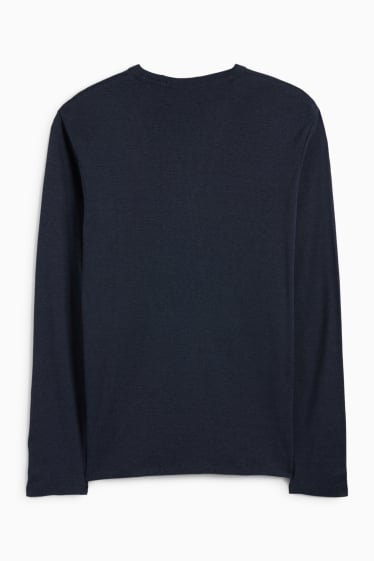 Uomo - Maglia a maniche lunghe - blu scuro