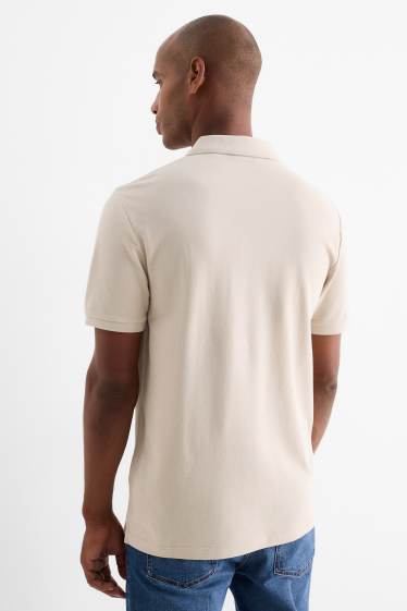 Herren - Poloshirt - beige