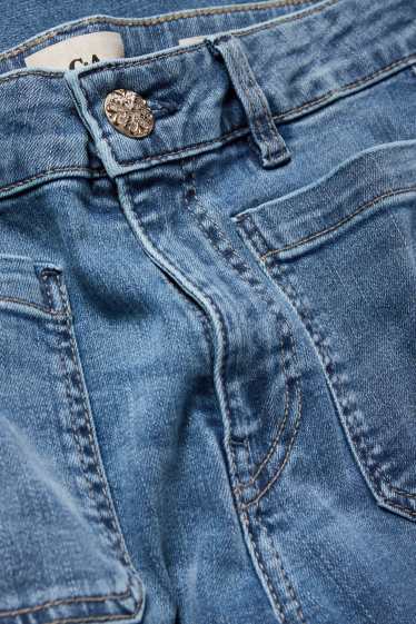 Women - Flared jeans - mid-rise waist - blue denim