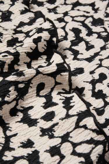 Damen - T-Shirt - Regular Fit - Leo-Print - schwarz / beige
