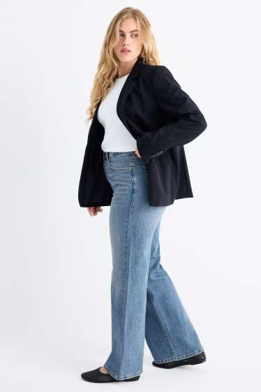 Damen - Wide Leg Jeans - High Waist - jeansblau