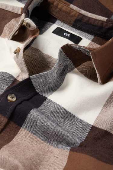 Herren - Hemd - Regular Fit - Kent - kariert - braun