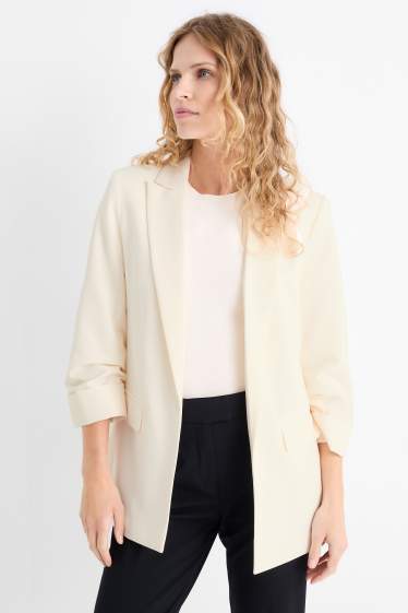 Dames - Blazer - relaxed fit - crème wit