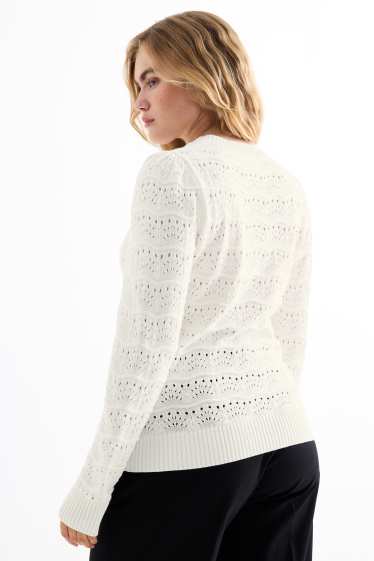 Damen - Pullover - cremeweiss