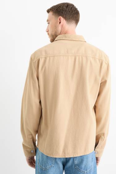 Heren - Spijkerblouse - relaxed fit - kent - beige