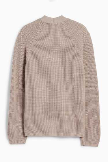 Damen - Strickjacke - taupe