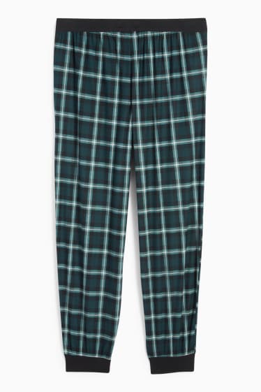 Heren - Pyjamabroek - geruit - donkergroen