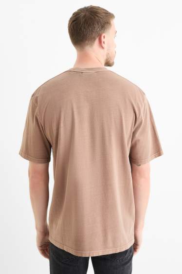 Bărbați - Tricou - relaxed fit - maro deschis