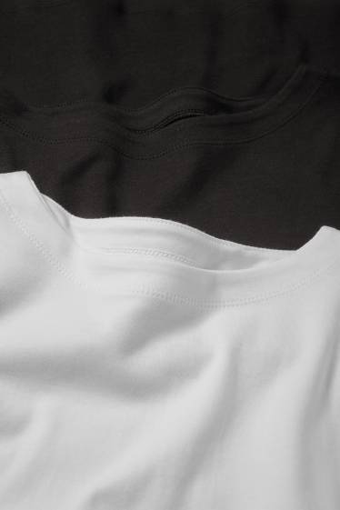 Damen - Multipack 2er - Basic-Langarmshirt - schwarz / weiß