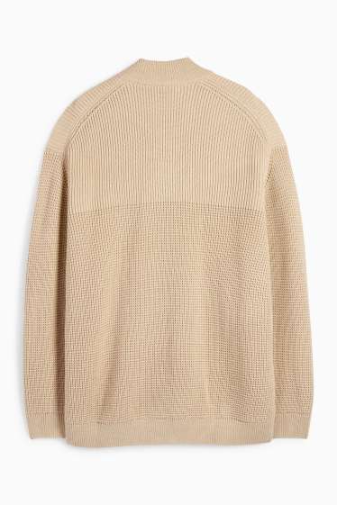 Herren - Strickjacke - strukturiert - beige