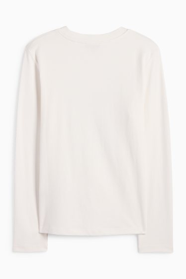 Femei - Tricou cu mânecă lungă - alb