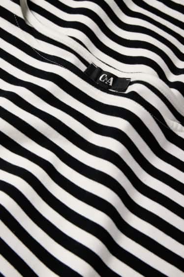 Femei - Tricou cu mânecă lungă - cu dungi - negru / alb