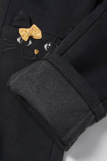 Kinder Mädchen - Katze - Skinny Jeans - schwarz