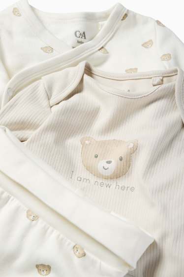 Unisex - Bärchen - Erstlings-Set - 4 teilig - cremeweiss