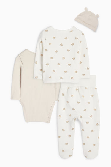 Unisex - Bärchen - Erstlings-Set - 4 teilig - cremeweiss