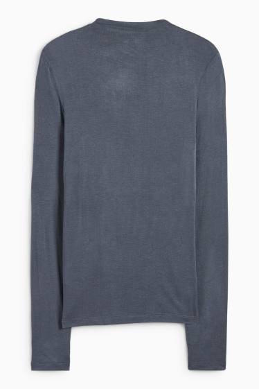 Dames - Basic longsleeve - donkerblauw