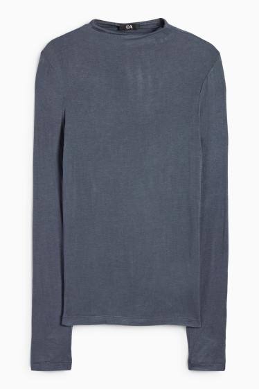 Dames - Basic longsleeve - donkerblauw
