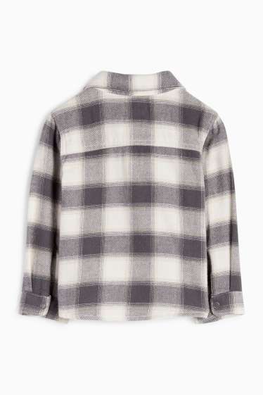 Bébés garçons - Ourson - chemise en flanelle pour bébé - à carreaux - gris