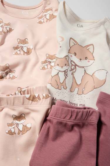 Baby Mädchen - Multipack 2er - Fuchs - Baby-Pyjama - 4 teilig - rosa