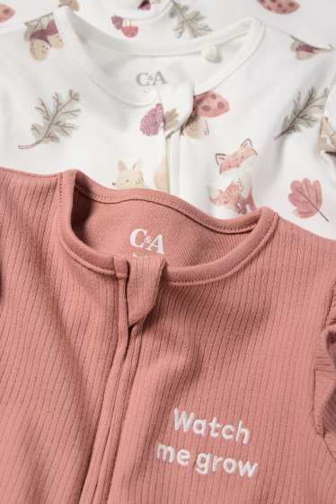 Baby Mädchen - Multipack 2er - Waldtiere - Baby-Schlafanzug - dunkelrosa