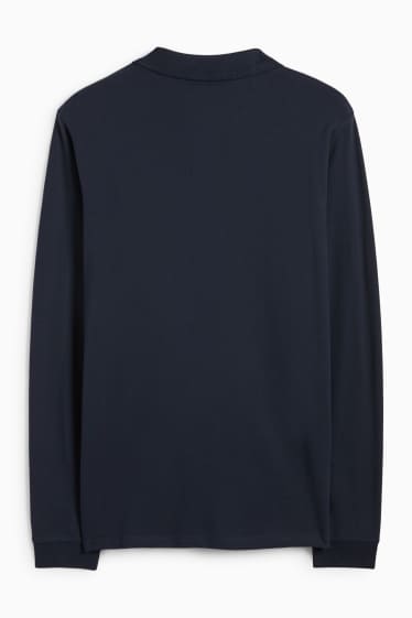 Bărbați - Tricou polo - slim fit - albastru închis