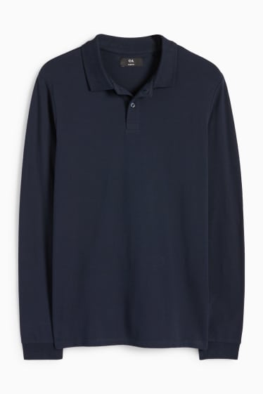 Bărbați - Tricou polo - slim fit - albastru închis