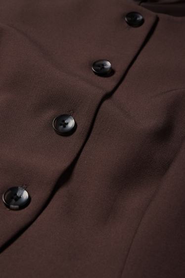 Dames - Gilet - tailored fit - donkerbruin