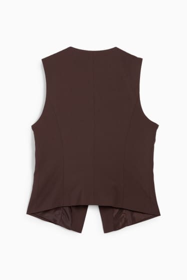 Dames - Gilet - tailored fit - donkerbruin