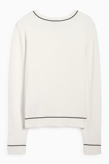 Femei - Cardigan tricotat - alb