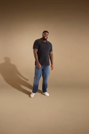 Herren - Poloshirt - strukturiert - dunkelblau