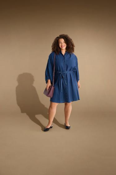 Femmes - Robe-chemisier en jean - jean bleu