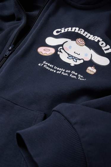 Kinder Mädchen - Cinnamoroll - Sweatjacke mit Kapuze - dunkelblau