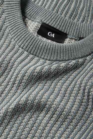 Men - Jumper - ribbed - blue