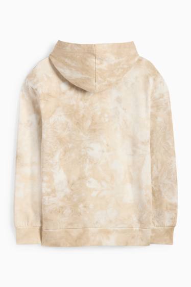 Kinder Buben - Skater - Hoodie - gemustert - hellbeige