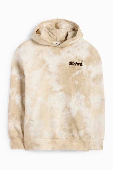 Kinder Buben - Skater - Hoodie - gemustert - hellbeige