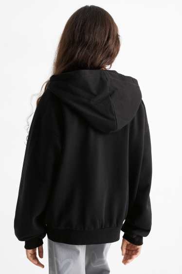 Kinder Mädchen - Sweatjacke mit Kapuze - schwarz